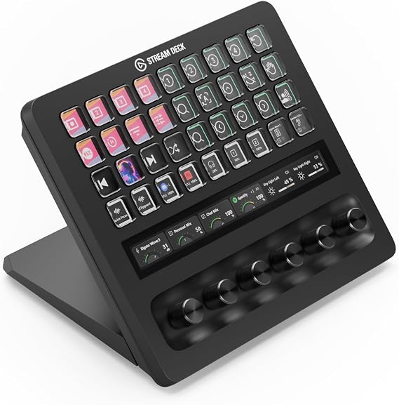 Stream Deck + XL Control Platform, Dials, Touch Strip | 36 customizable macro keys, Six multifunction dials, Touch strip display, Hundreds of integrations, USB-C for PC and Mac 