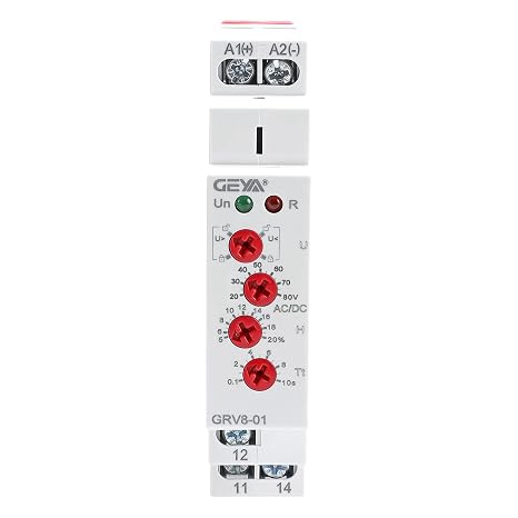 Single Phase Voltage Relay Adjustable Over or Under Voltage Protection Monitor Relay 1SPDT 10A (GRV8-01 AC/DC24V-48V)