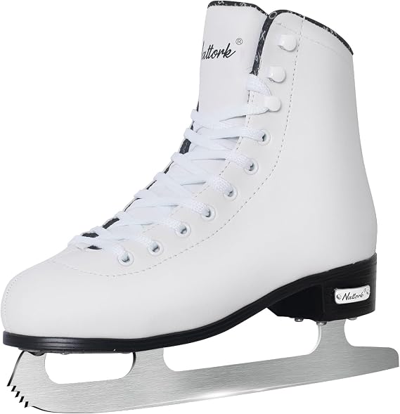 Nattork Figure Skates Excellence Stainless Steel Blades Ice Figure Skating with Enhanced Support Strength Performance and Ultimate Comfort for Youth and Adult