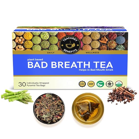Teacurry Bad Breath Tea (30 Tea Bags) - Herbal Tea For Long-Lasting Fresh Breath | Help in Oral Health