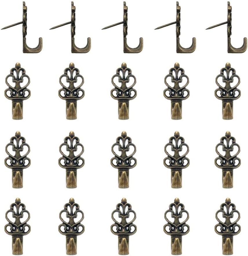 20 Pack Push Pin Hangers Push Pin Picture Hanger Hooks Wall Hooks for Home Office Fabric Wall WoodenBronze