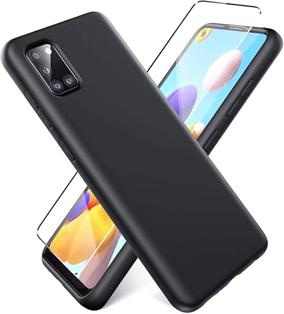 Case for Cubot A30 Case with Screen Protector, Full Body Shockproof Slim Fit Frosted Protective Cover, Protection Anti-Scratch Phone Case for Cubot A30(6.75") - Black