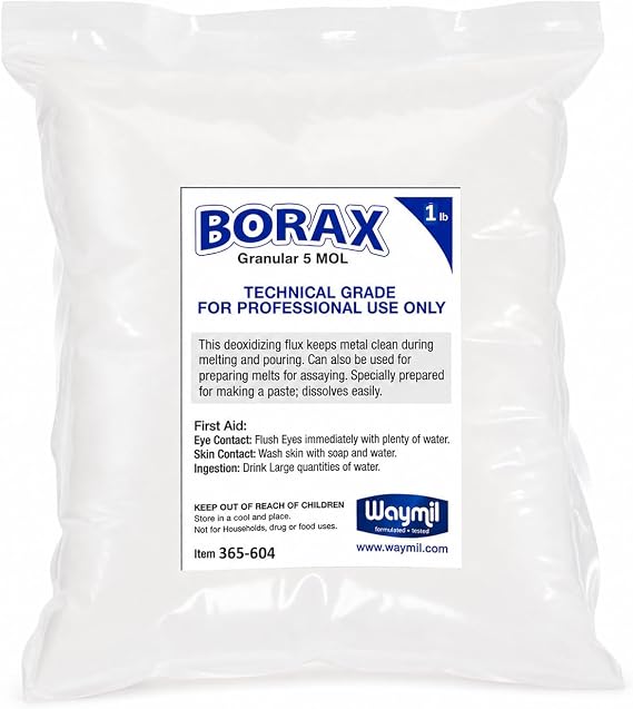Borax Granular Flux 1 lb for Gold Silver Melting, Jewelry Soldering, Crucible Glazing, Casting & Assaying Prep