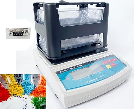 Digital Solids Densimeter Solid Density Gauge Gravity Balance Meter Solid Density Measurement Instrument for Measuring Plastic Rubber,Etc Precision 0.005g Accuracy 0.001g/cm3 Maximum Weight 300g