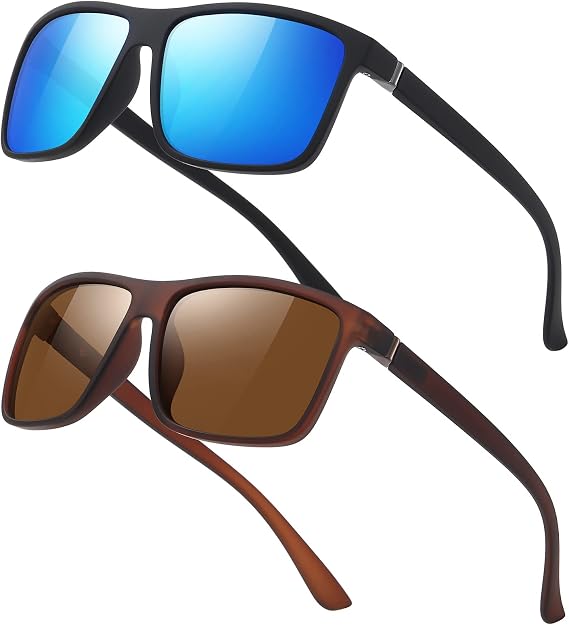 Polarized Sunglasses for Men Women Retro Black Sunglasses UV400 Protection