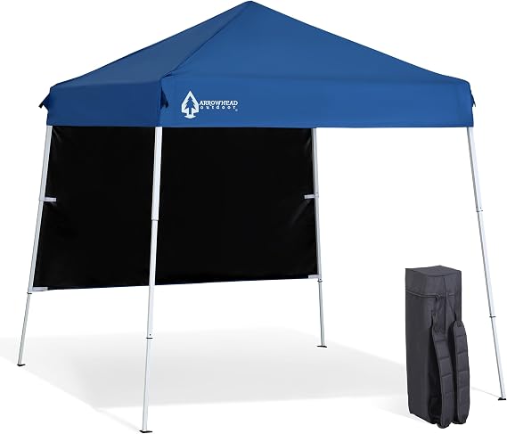 ARROWHEAD OUTDOOR 6'x6' Backpack Pop-up Canopy, Sunwall, Sand Bags