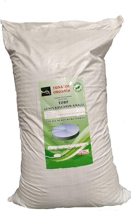 Tunasol Organik 40 lt Torf Solucan Gübreli 6 lı Karışım Bitki Saksı Çiçek Toprağı