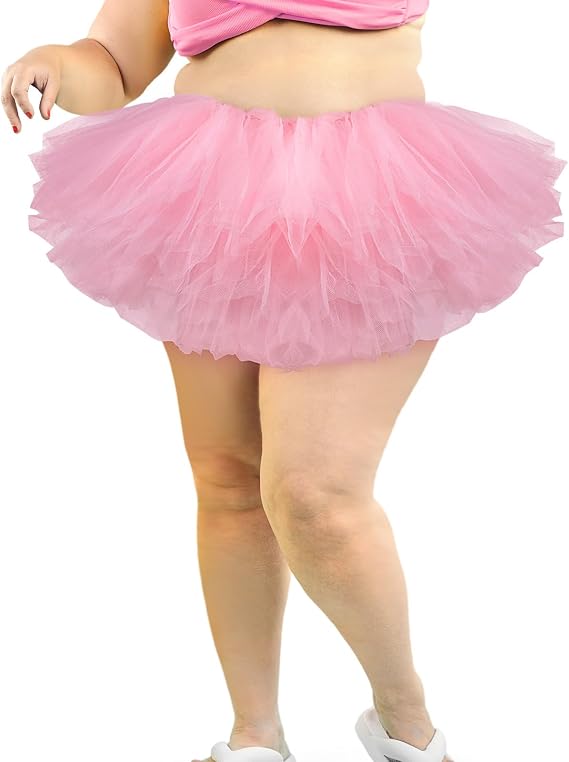Shihanee 5 Layers Plus Size Tutu Skirt Women Elastic Short