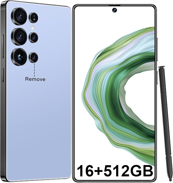 JQAKP I25 Ultra Smartphone 16+512GB | Android 14 | Snapdragon 8 Gen 3 | 68MP+108MP Dual Camera | 7000mAh Battery | 6.99" FHD+ Display | Outperform Competitors in Speed & Power (Titanium Blue)
