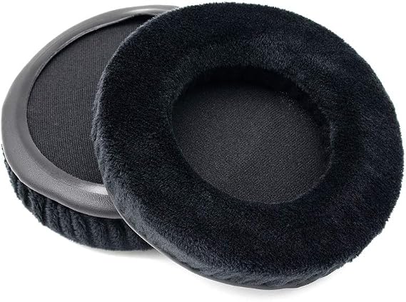 1 Pair Velvet Ear Pads Replacement Ear Cushions Covers Pillow Compatible with Rapoo S100 S 100 Accessories Headphones Headset (Black)