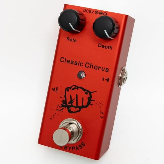 Mini Guitar Effects Pedal True Bypass, Vintage Overdrive, Distortion, Analog & Digital Delay, Classic Chorus, Phaser, Tremolo Compact Portable Pedalboard for Electric Guitar (05-Classic Chorus)