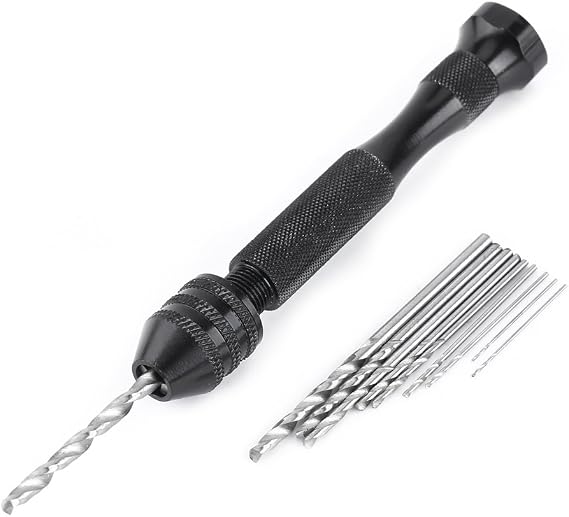 Hand Drill Bits Set, hand drill tamiya hand drill Mini Pin Vise Hand Drill Drill Bits Set High Speed Steel Micro Drill Bits