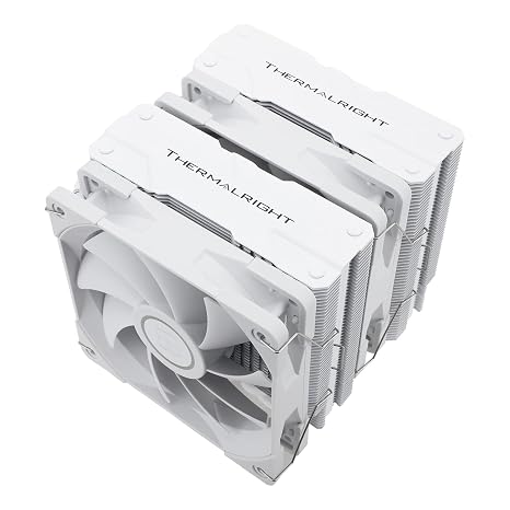 Thermalright Peerless Assassin 120 White CPU Air Cooler, 6 Heat Pipes, Dual 120mm TL-C12W Fan, Aluminium Cover, AGHP Technology, for AMD AM4/AM5/Intel LGA 1150/1151/1155/1156/1200/1700/2011/2066