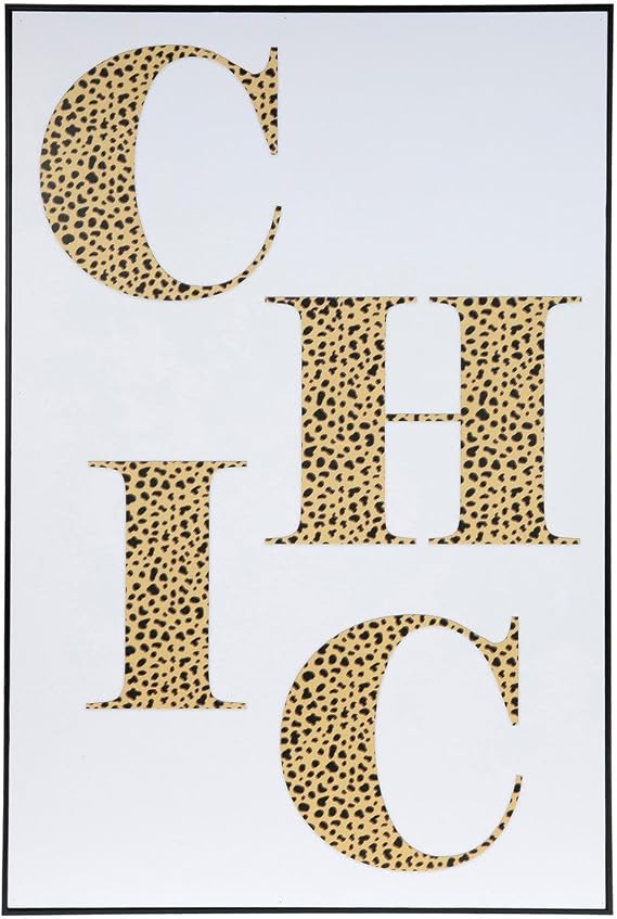 Hobby Lobby Chic Animal Print Wall Art, 36.6 x 24.6 Inches | Modern Home Decor, Black and Tan Cheetah Letters