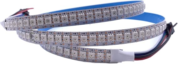 APA102 RGB Led Strip Light Similar SK9822 1m 144 LED Data and Clock Separately Individually Addressable White PCB IP30 DC5V