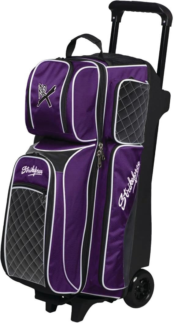 KR Strikeforce Royal Flush Triple Roller Bowling Bag for Three Bowling Balls, Shoes & Accessories