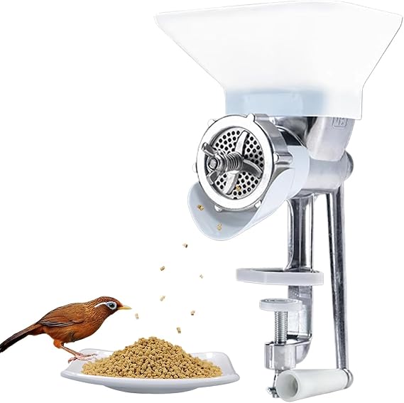 Manual Feed Pellet Machine, Pet Bait Granulator Pelleter with 1.5/2/2.3/2.5/3/3.5/4/5/6/7/8/9mm, with Crank Wide Mouth Pellet Maker with Enlarged Outlet, For Pets Fowls Fish Dog Feed Processing