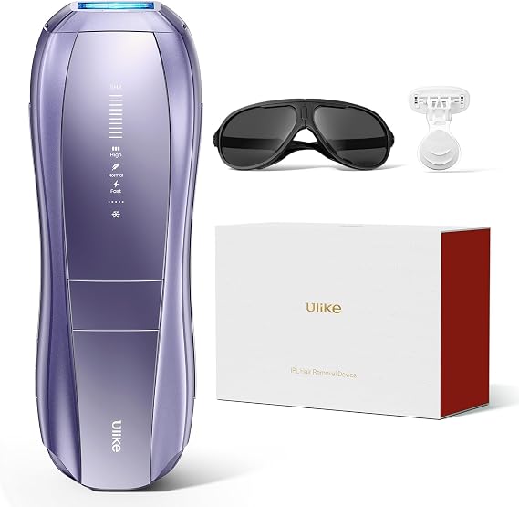 Ulike Air 10 IPL Hair Removal Device, Laser Hair Removal Device Pain-Free Ice Cooling and Permanent Hair Reduction, Dual Lights, Skin Sensor & USHR Mode* for Full Body Treatment, Gift Violet Purple