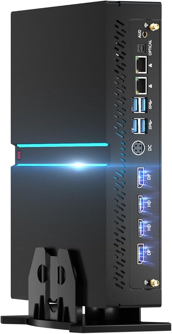 Mini PC Gaming, Desktop Computer i7-13700F 16 Cores Upto 5.2GHz, 32G DDR5, 1T M.2 PCIE4.0 SSD, Windows 11 Pro, GeForce RTX4060 8G, Four Display, 8K@60Hz Outputs, Dual LAN, WiFi6E/BT5.3