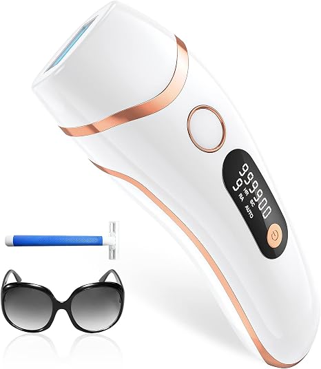 Haarlosy IPL Hair Removal Devices for Men and Women 999900 Light Pulses 3 Functions HR/SC/RA and 9 Energy Levels Hair Removal for Body Face Bikini Area
