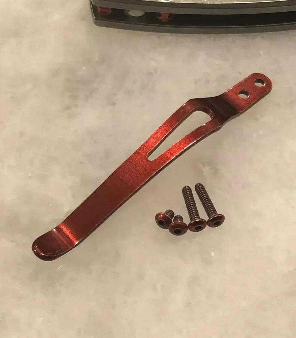 Translucent Red Titanium Pocket Clip & Handle Screws For Zero Tolerance ZT0450