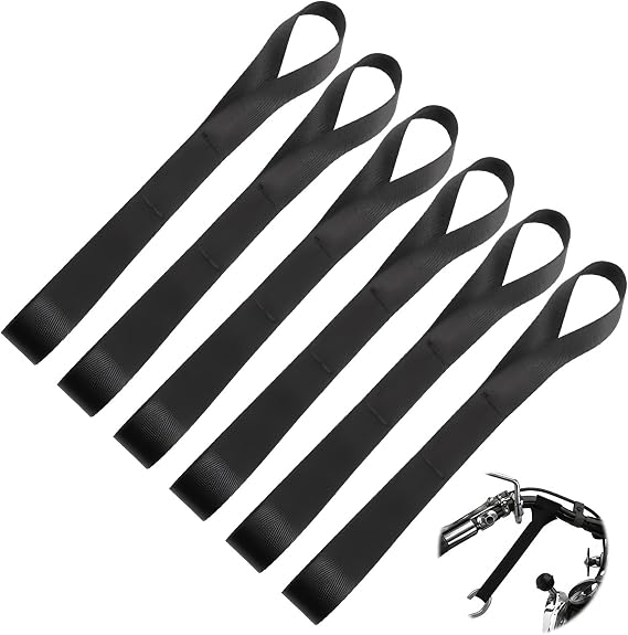 6PCS Soft Loop Tie Down Straps 25mm x 30cm for Motorcycle Roof Rack