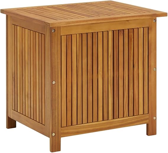 Solid Wood Outdoor Storage Bench,Solid Acacia Wood Garden Deck Box Patio Storage Box with Liftable Top Outdoor Wooden Storage Container for Patio,Backyard,Poolside, 23.6"x19.7"x22.8"