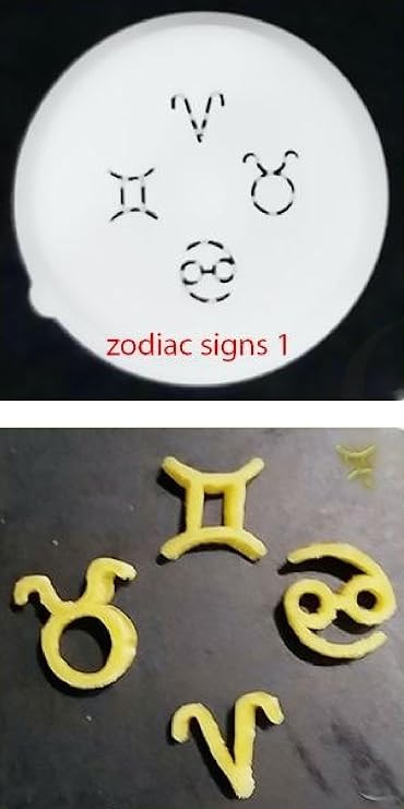 12 Zodiac Shape Pasta Noodles Shape Disc Fit For Philips Automatic Pasta & Noodle Maker, Disc Compatible With Philips Pasta Maker Attachment Kitchen Appliance (Zodiac Signs 1)