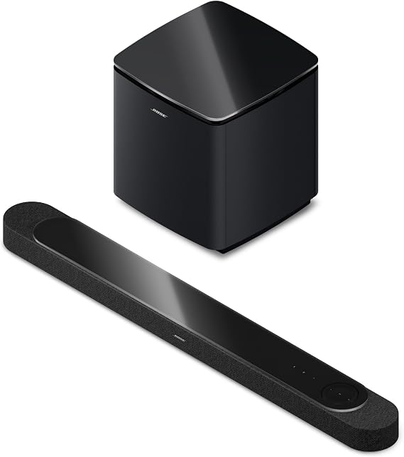Bose Extra Bass Set (1 Lifestyle Ultra Soundbar & 1 Lifestyle Ultra Subwoofer), Wireless Home Soundbar for TV with Dolby Atmos, Surround Sound, CleanBass, AirPlay & Google Cast, Black