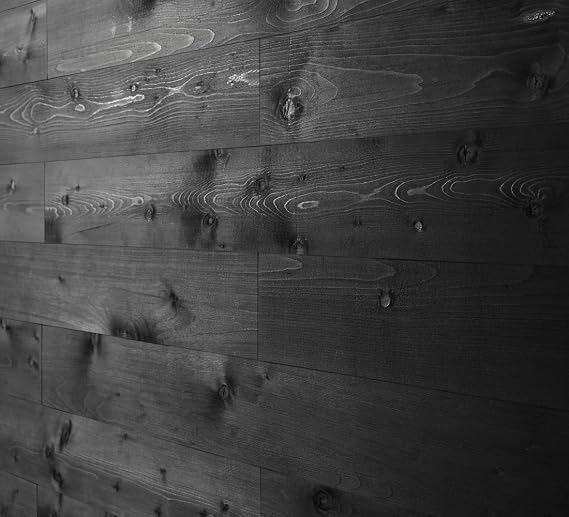 WoodyWalls Peel and Stick Wood Planks | Real Wood Wall Panels for DIY Accent Walls & Ceilings | Black Shiplap Wall Panels (19.5 sq. ft. per Box) Charcoal