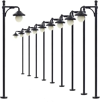 Evemodel LYM22 10pcs Model Railway Train Lamp Post 6.5cm or 2.56inch Street Lights HO OO Scale LEDs New