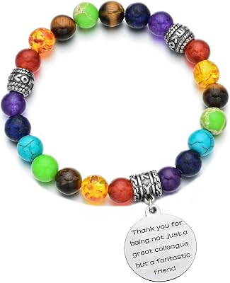 Colleague Leaving Gift 7 Chakra Bracelet Thank You for Being Not Just a Great Colleague But a Fantastic Friend Appreciation Coworker Jewelry