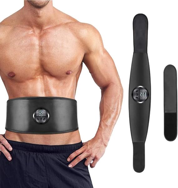 EMS Muscle Stimulator, ABS Trainer Belt Abdominal Exerciser Stimulator Toner Stomach Toning Belt Trainer Fitness Training Gym Workout for Men Women (NO NEED REPLACEMENT PADS OR GEL)