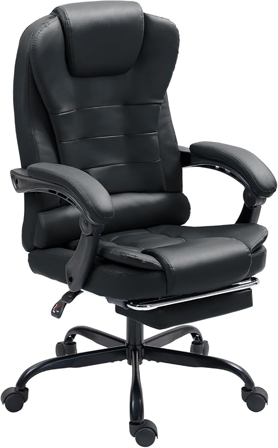 Big and Tall Executive Office Chair Ergonomic Chair with Footrest, Black