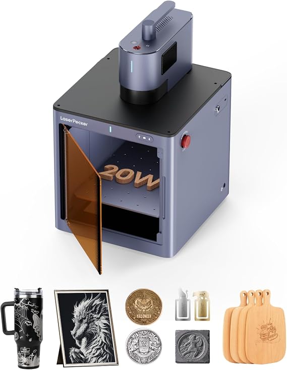 LaserPecker LP5 - Smart 20W Fiber & Diode Laser Engraver + LP5 Safety Enclosure
