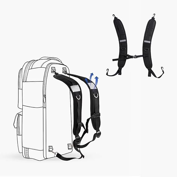 Backpack Straps, Adjustable Backpack Replacement Straps, Backpack Shoulder Strap with Plastic Clips