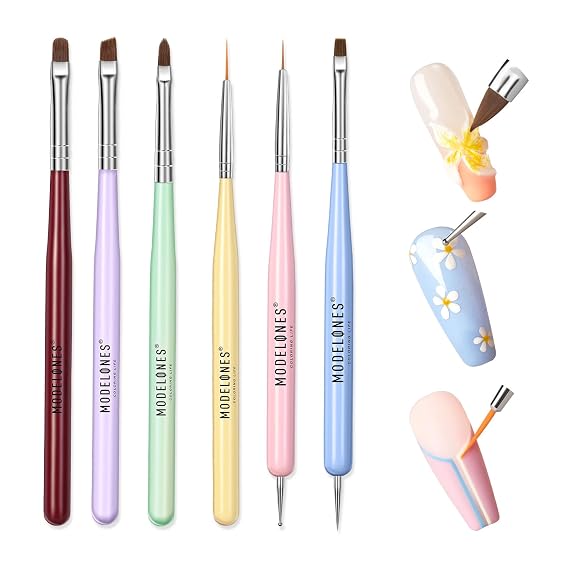 Modelones Nail Art Brushes, Gel Polish Liner Clean up Carving Dotting Tools