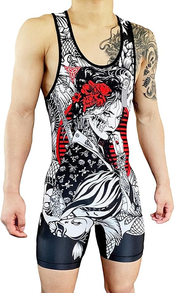 Skull Geisha Wrestling Singlet - MMA and Powerlifting - Boys and Men