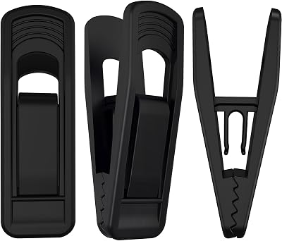 Hanger Clips Perfect for Velvet Hangers Black, 40 PCS, Non-Slip Plastic Clips Pant Skirt Hanger Clips for Black Flocking Hangers