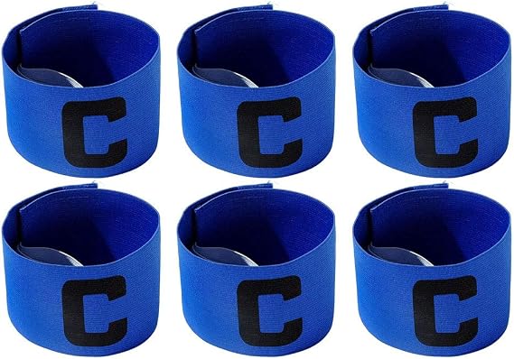 6 Pieces Elastic Soccer Captain Armband Adjustable Football Basketball Player Bands for Adult Youth