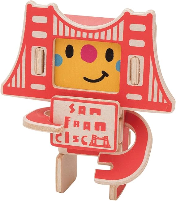 PLAYDECO DIY SF Greeting Card - Wooden 3D Pop Up Robot Greeting Card (San Francisco)