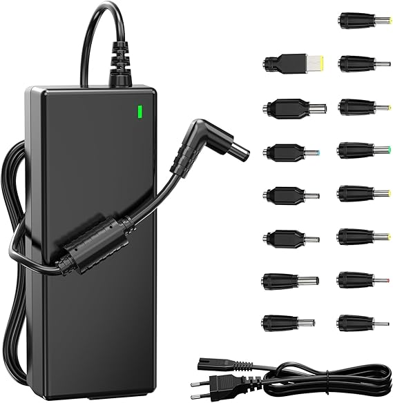 90W Universal Charger for Laptops Replacement Adapter for HP Lenovo ASUS Acer Dell Samsung Toshiba Sony Fujitsu 18V-20V 4.74A Max 15 Plugs No USB C