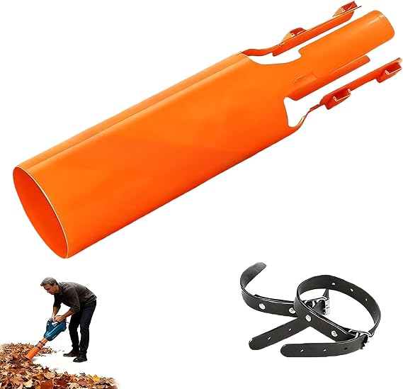 Air Flow Booster for Blower, Leaf Blower Air Booster, Turbo Nozzle Extension Boosts Speed & Power, Universal LeafBlower Nozzles Enhancer for Yard Lawn And Driveway Cleanup (Orange)
