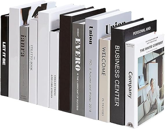Decorative Books Bundle of Designer Book Decor Inspired CARDBOARD BOX Fashion Design NO PAGE FAKE Books for Display, Office & Rustic Home Decor, Bookshelf, Modern Farmhouse Decor, Coffee Table Books