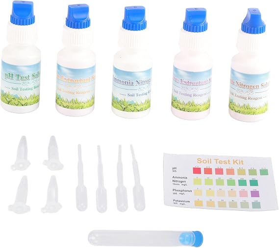Akozon Soil Test Kit for Agriculture and Gardening - Liquid Solution for Measurement of PH, Nitrogen, Phosphorus and Potassium - Get the Best Results in Your Crops