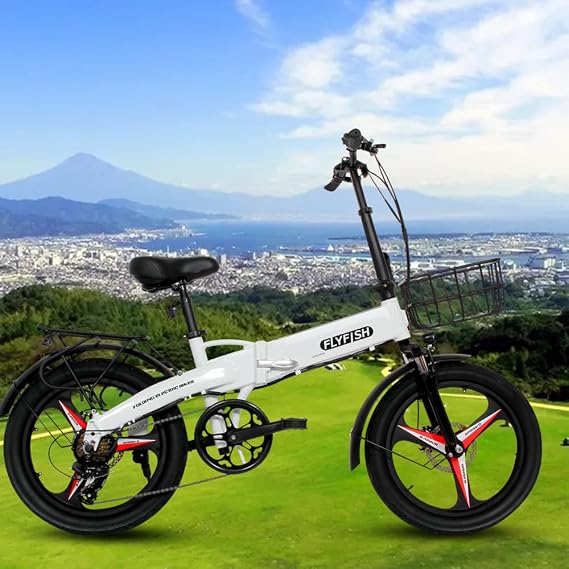 Model Certified, Public Roads, Electric Assisted Bicycle, 20 Inches, Folding Bicycle, 20 Inch Mini Velo, Bicycle, Foldable, Extra Thick Tire, 7.0 x 1.2 inches 20 x 3.0 cm, Waterproof IP54, Load