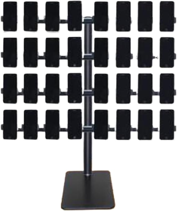 Desktop Live Broadcast Mobile Phone Holder,Cell Phone Group Control Stand,Multi-Layer Multi-Row 360 Rotating Mobile Phone Holder(32 seats)