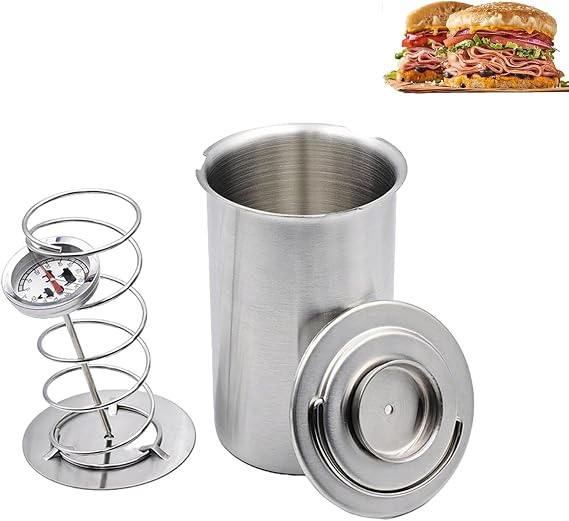 Meat Press Stainless Steel Deli Ham Maker with Thermometer Spring Mechanism Lunch Food Mold Cooker for Homemade Sandwich Provisions 1.2 kg Capacity Tool (Silver)