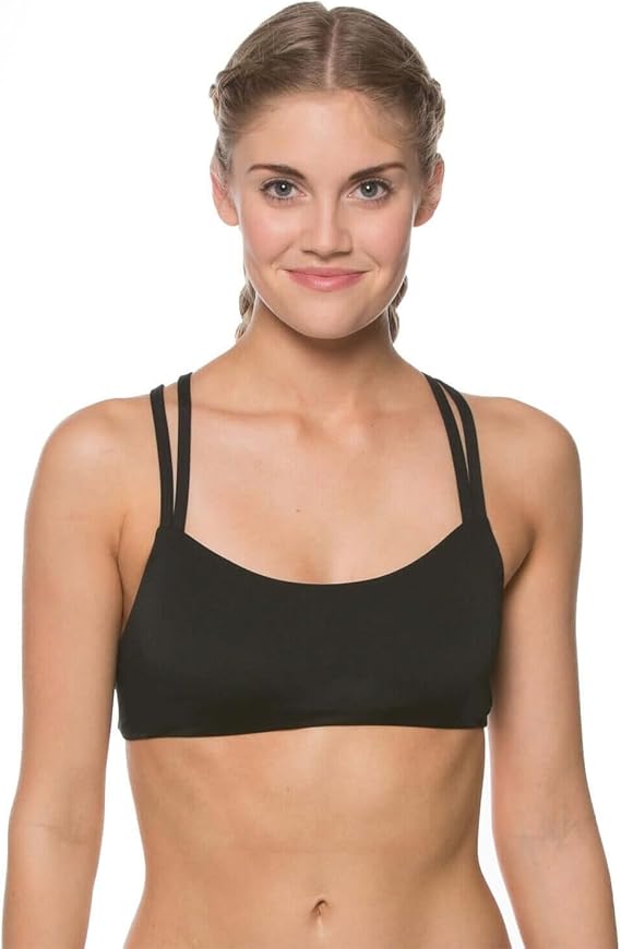 JOLYN Fendrick Fixed-Back Athletic Bikini Top for Competitive Swimming, Lifeguarding, Full Coverage Women's Swimsuit Top