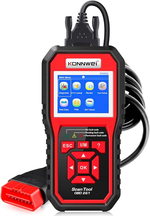 KONNWEI KW850 Professional OBD2 Scanner Auto Code Reader Diagnostic Check Engine Light Scan Tool for 1996 and Later OBD II Vehicles Original